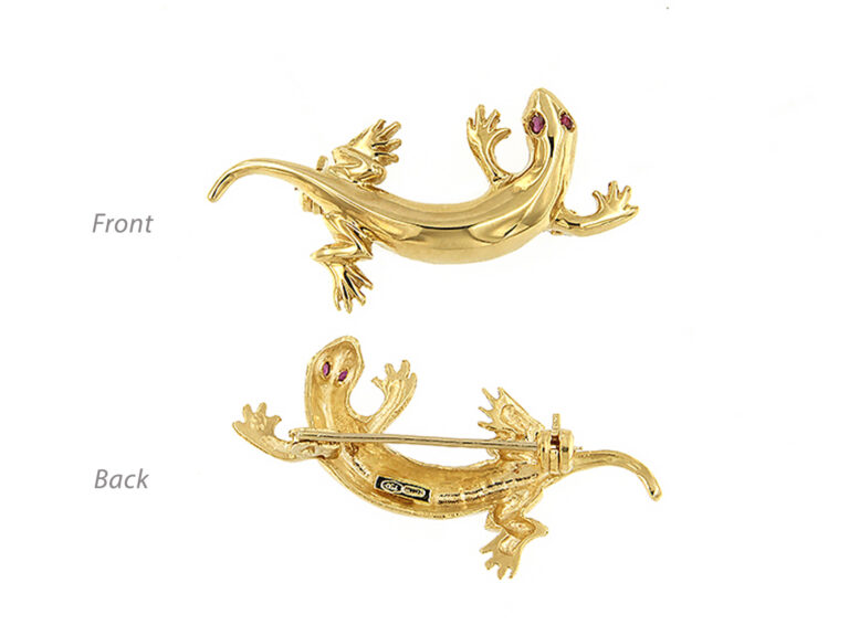 Gecko brooch