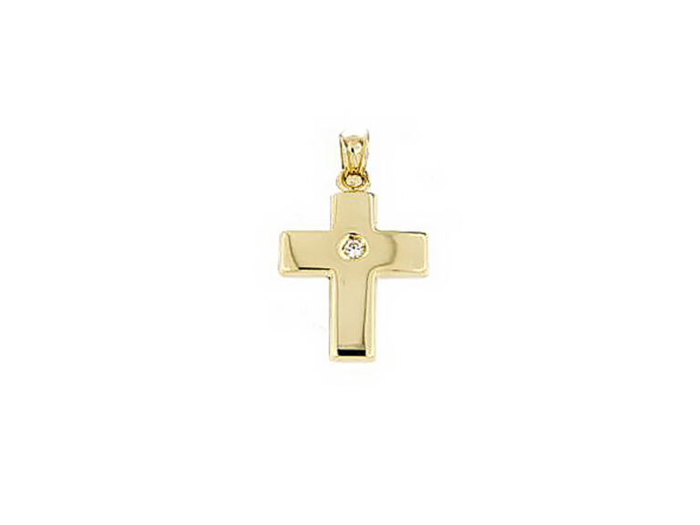 Cross pendant with stone