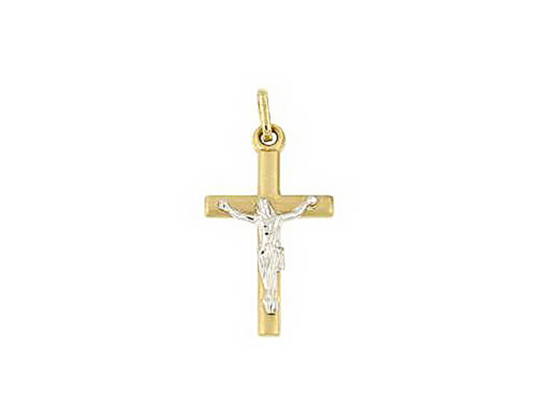 Two tones crucifix pendant