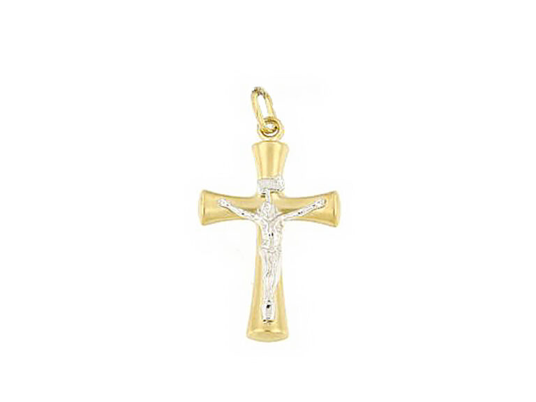 Two tones crucifix pendant