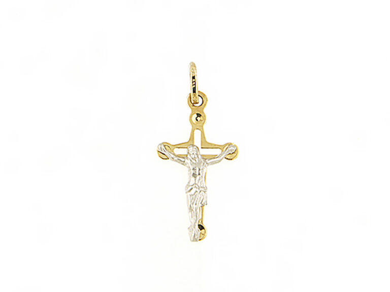 Two tones crucifix pendant