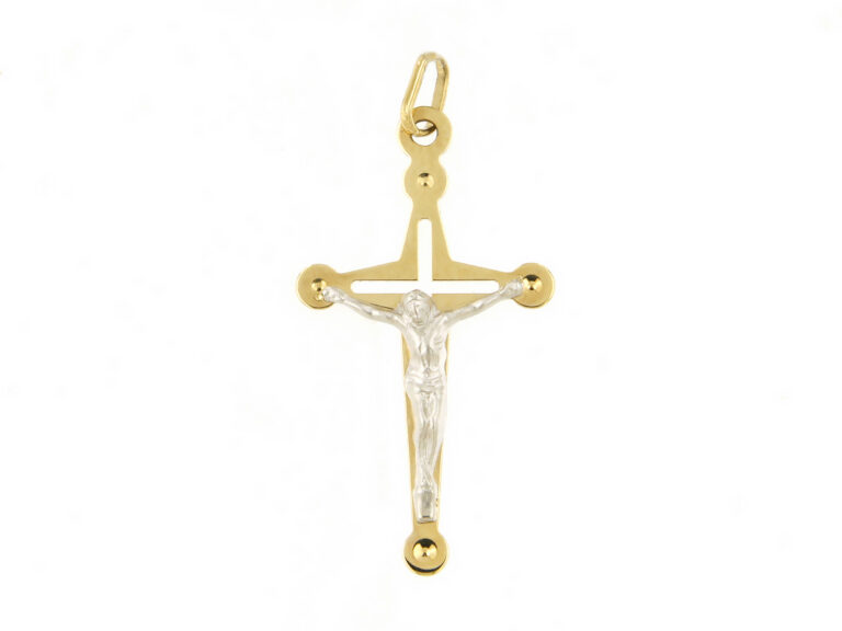 Two tones crucifix pendant