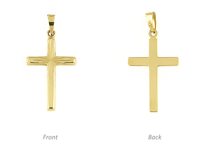 Diamond effect cross pendant