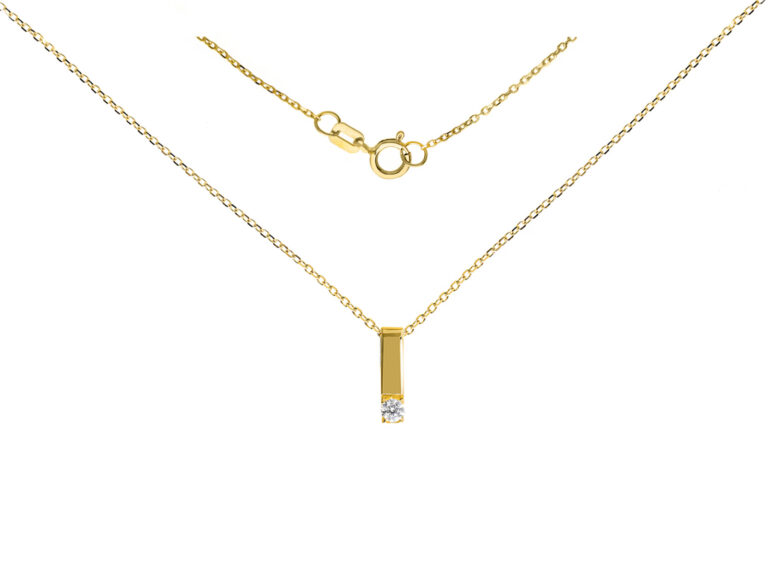 Bar necklace with stone