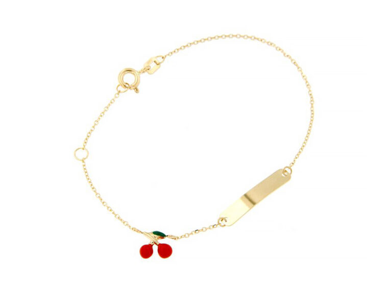 Cherry bracelet with enamel