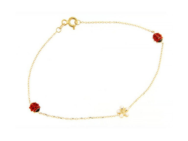 Ladybug flower bracelet