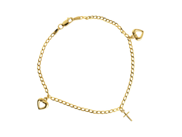 Bracelet with cross and hearts