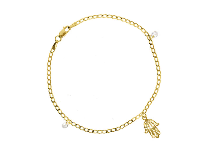 Bracelet with hamsa and stones