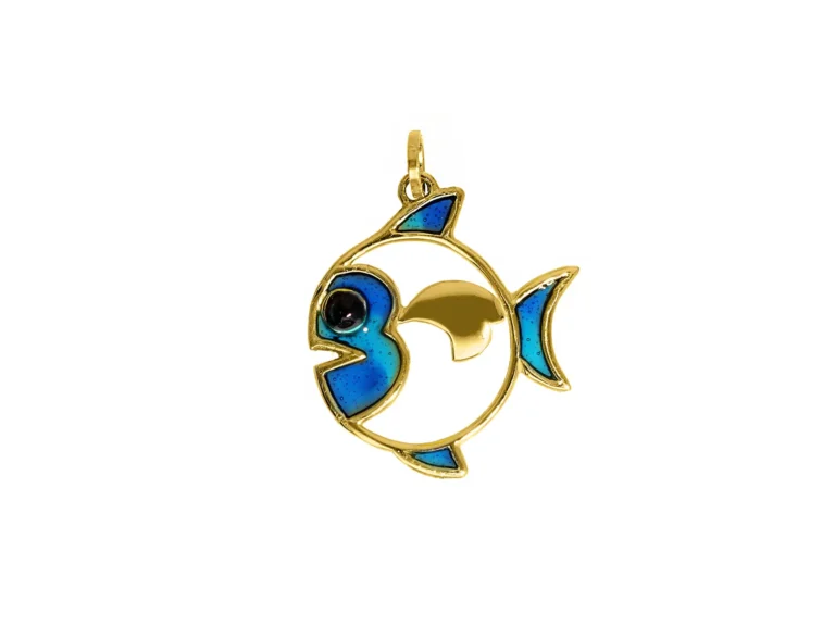 Enameled fish pendant