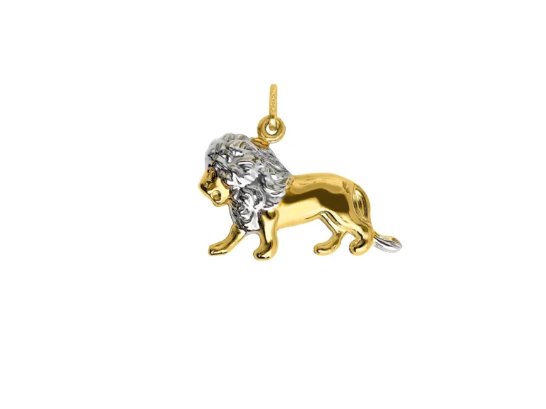 Two tones lion pendant