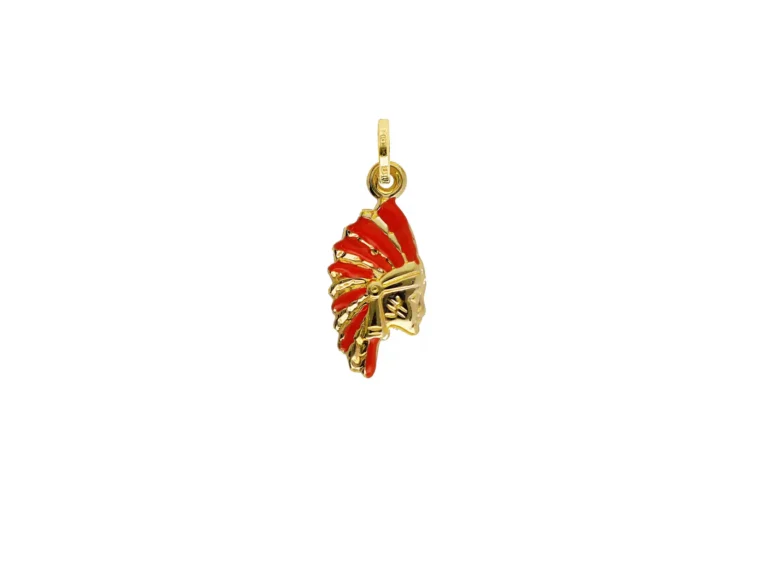 Enameled american indian pendant