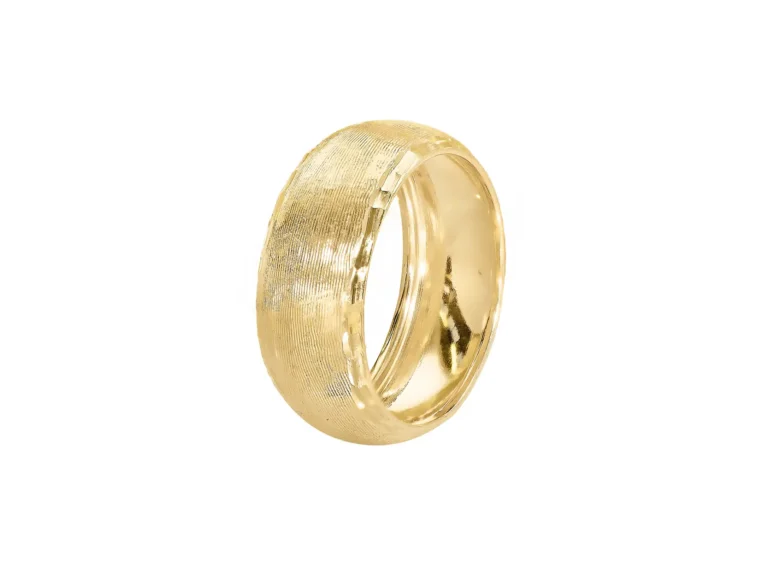 Satined band ring