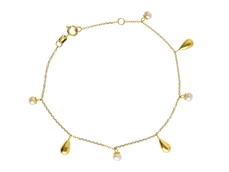 Drop bracelet with pearls