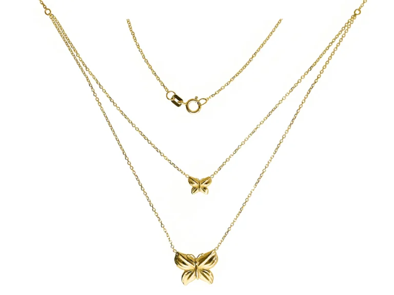 Multi layer butterfly necklace