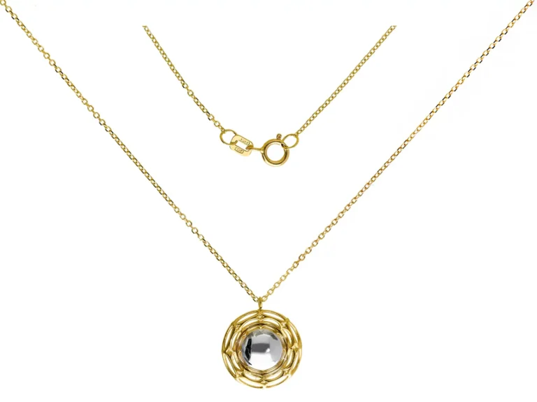 Necklace with round element and frame