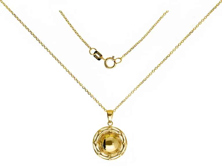 Necklace with round element and frame