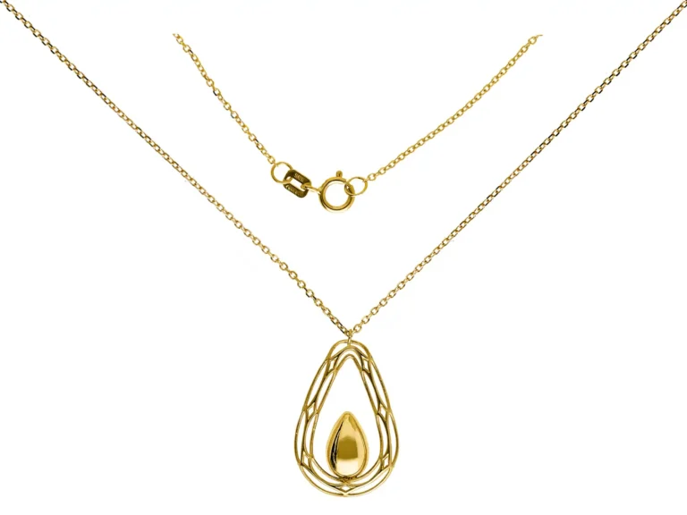 Necklace with small drop and frame