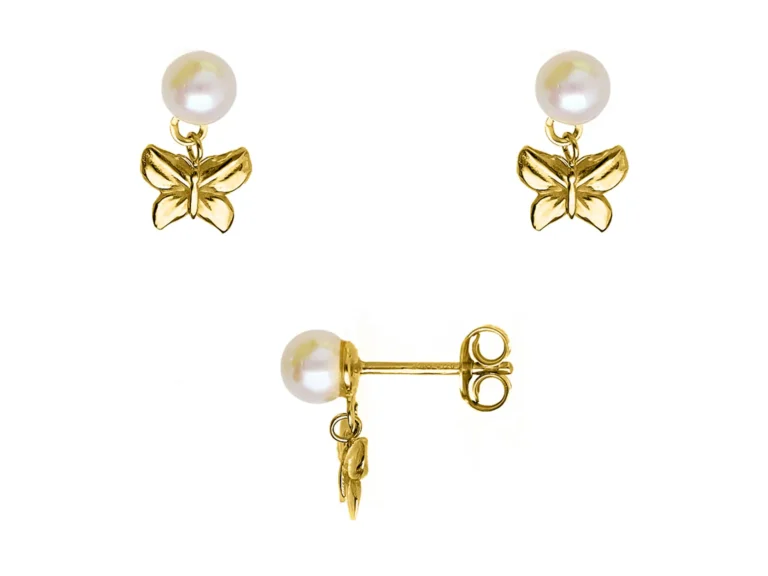 Mini butterflies earrings with pearl