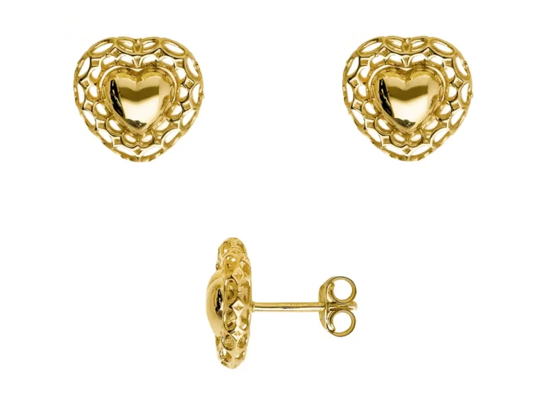 Earrings with heart and frame