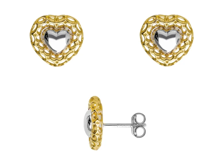 Earrings with heart and frame