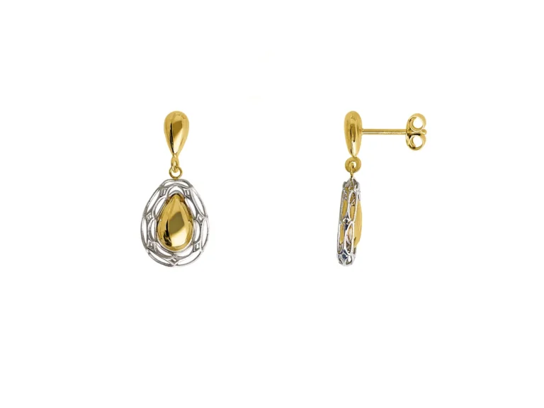 Earrings with drop and frame