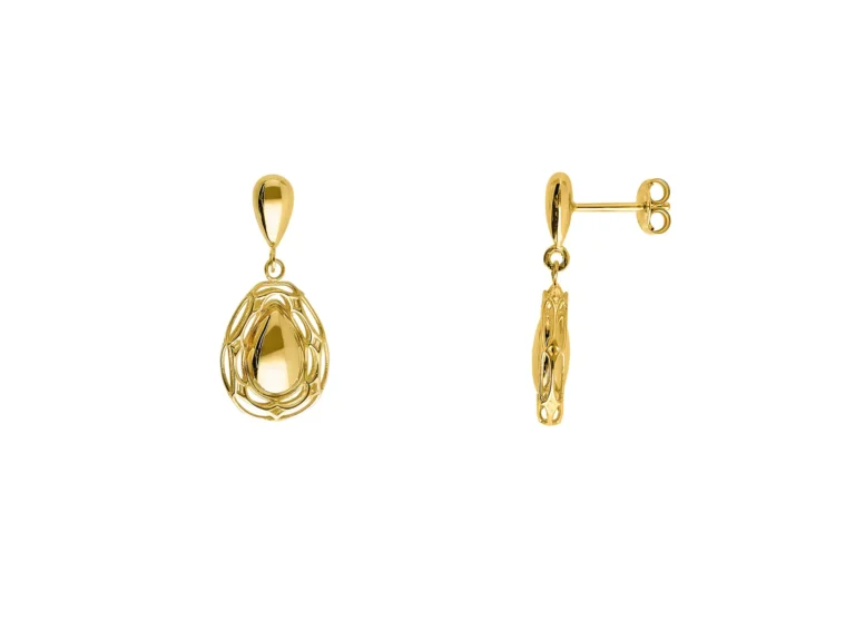 Earrings with drop and frame