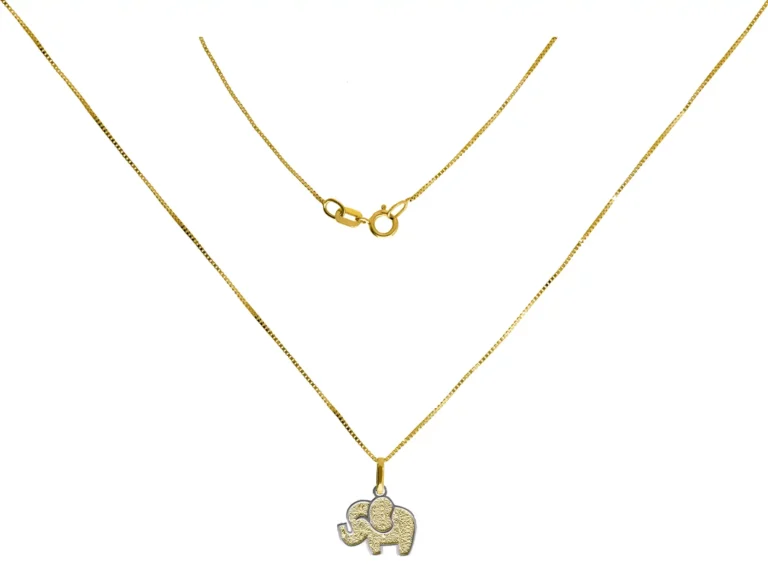 Two tone elephant necklace