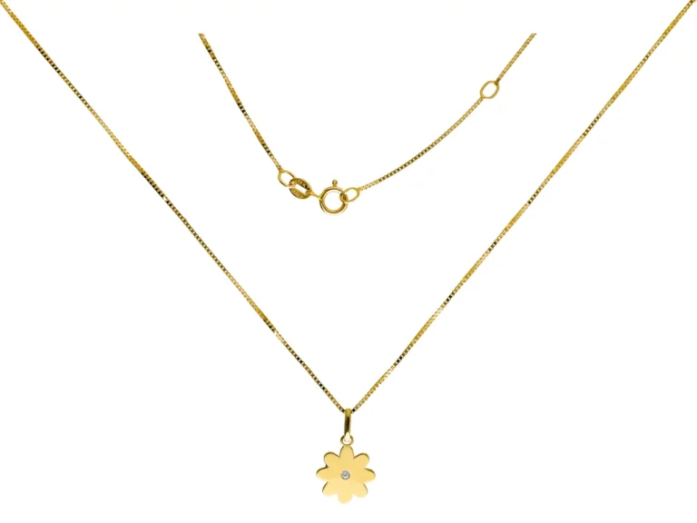 Flower necklace with stone