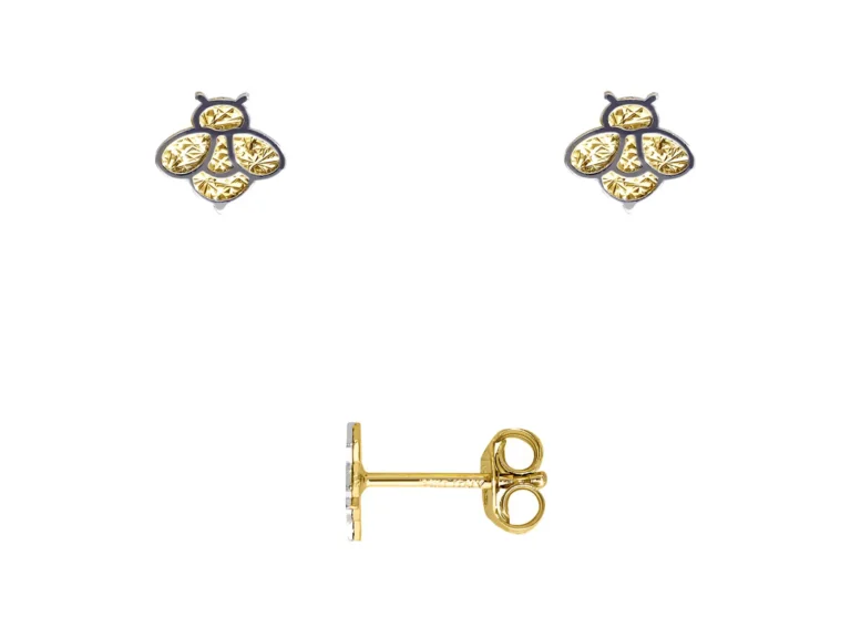 Two tone bee earrings