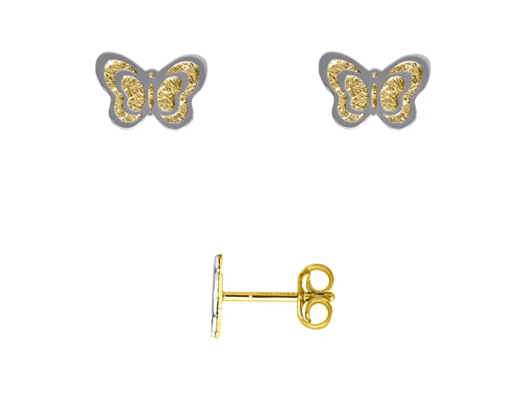Two tone butterfly earrings