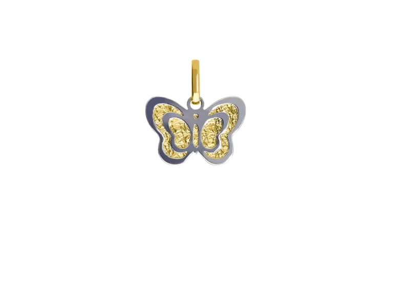 Two tone butterfly pendant
