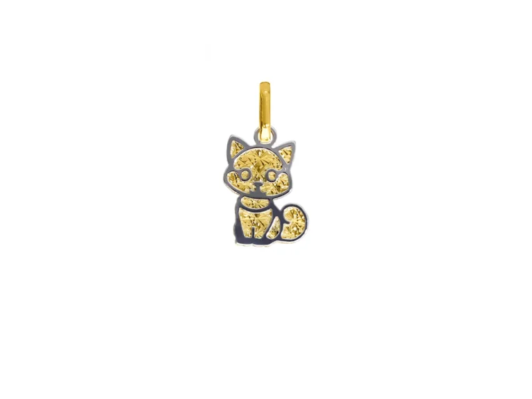 Two tone cat pendant