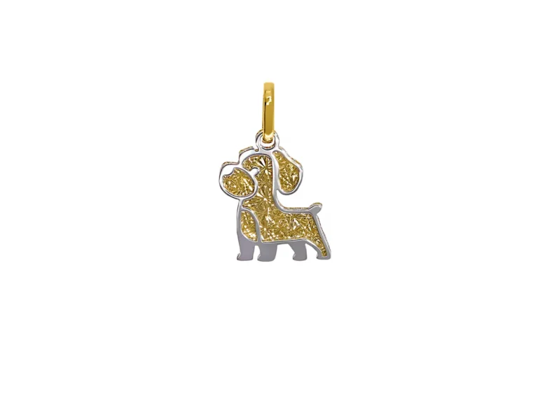 Two tone dog pendant