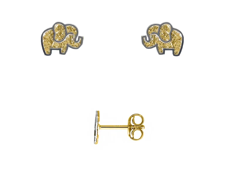 Two tone elephant earrings