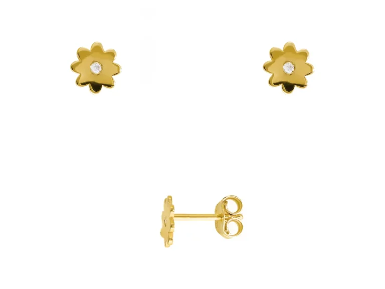 Flower earrings with stones