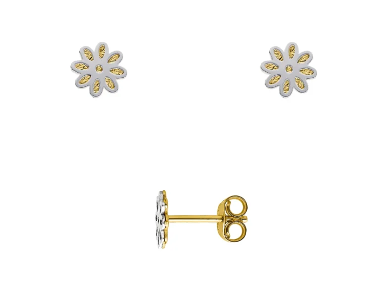 Two tone flower earrings