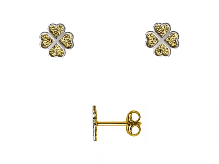 Two tone clover earrings