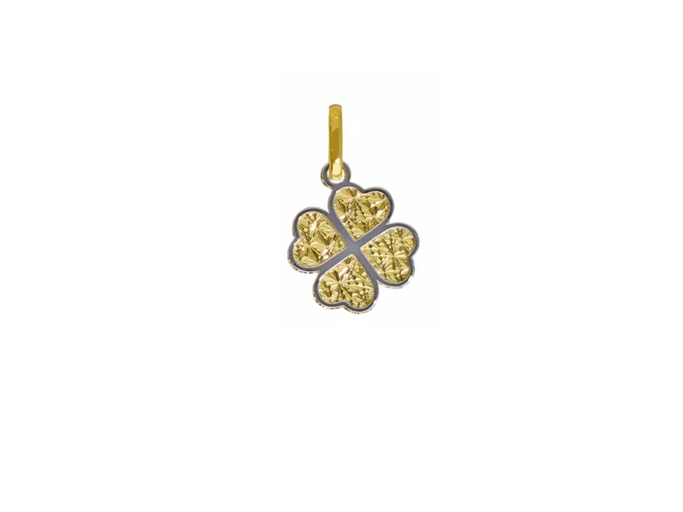 Two tone clover pendant