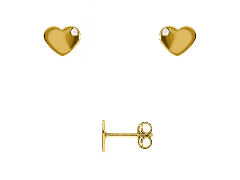 Heart earrings with stones