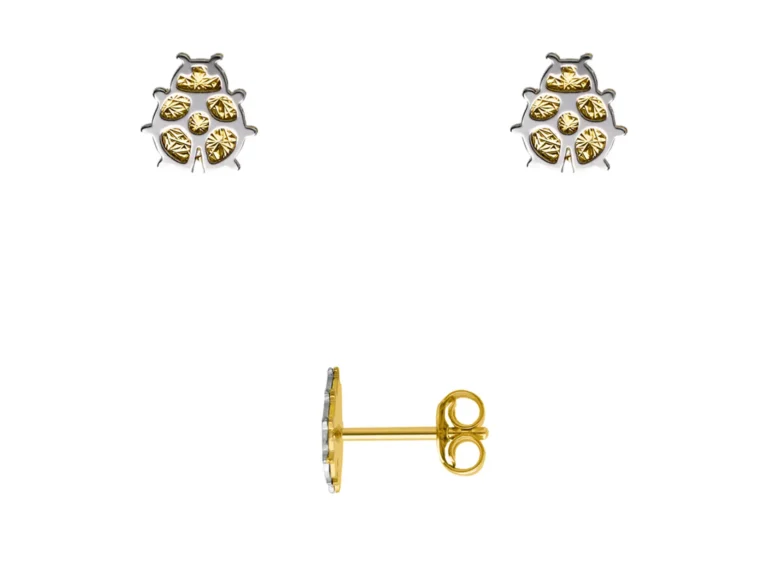 Two tone ladybug earrings