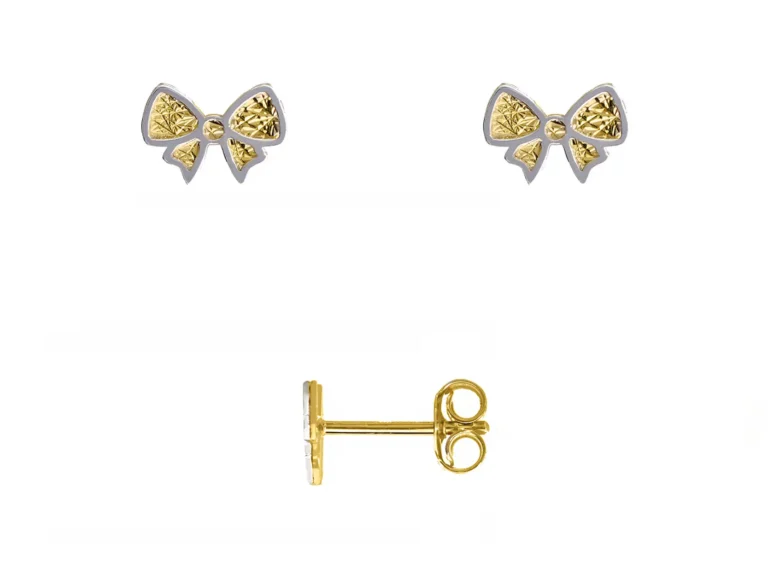 Two tone ribbon earrings